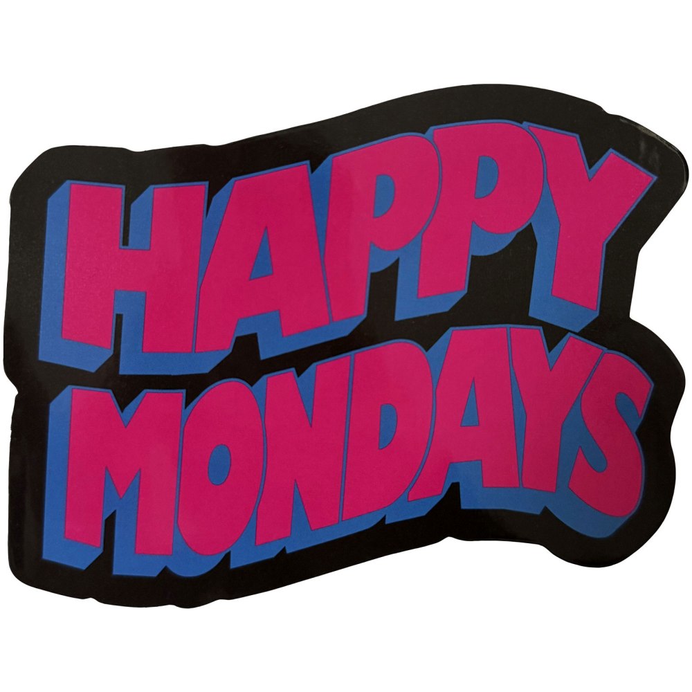 Happy Mondays - Wavy Logo Sticker - Roze/Blauw